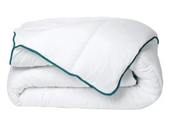 Vente-unique Couette chaude recyclée de DREAMEA en microfibre - 220 x 240 cm - 350 gr/ m² - Biais bleu - ROSA* Couette