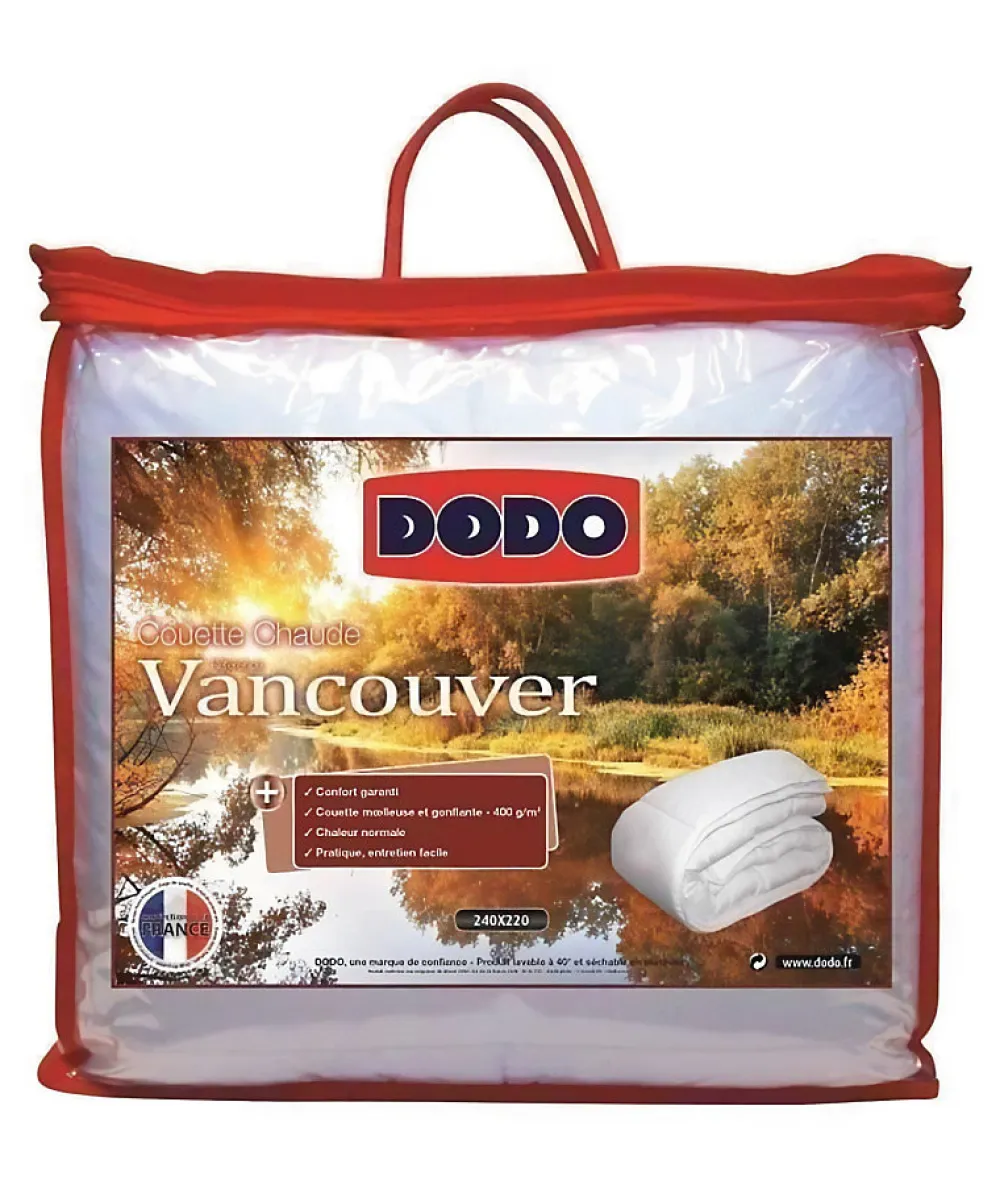 Dodo Couette chaude Vancouver - 240 x 260 cm - 400gr/m² - Blanc -* Couette