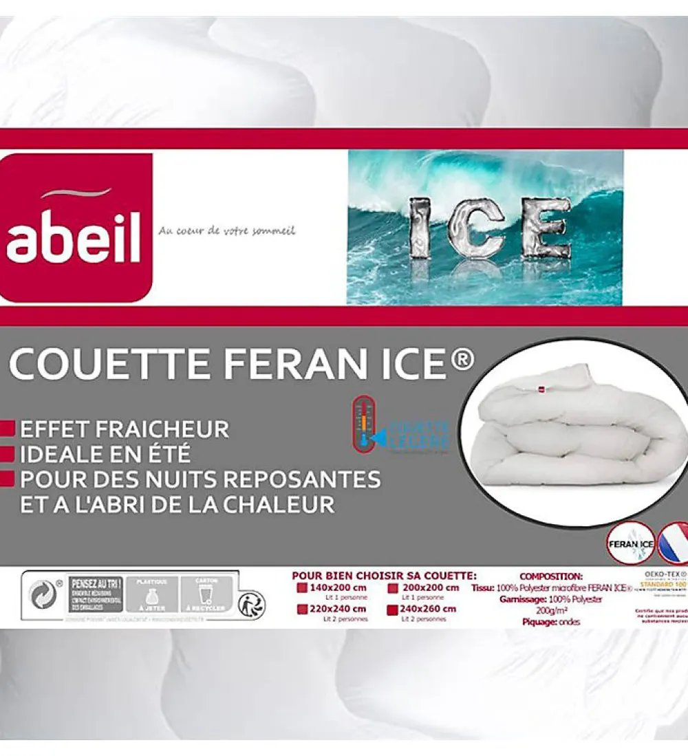 Couette de lit Légère pour été Feran Ice 200g blanc Dimension - 200x200>Abeil Outlet
