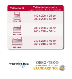 Couette de lit Légère pour été Feran Ice 200g blanc Dimension - 200x200><noscript><img width=