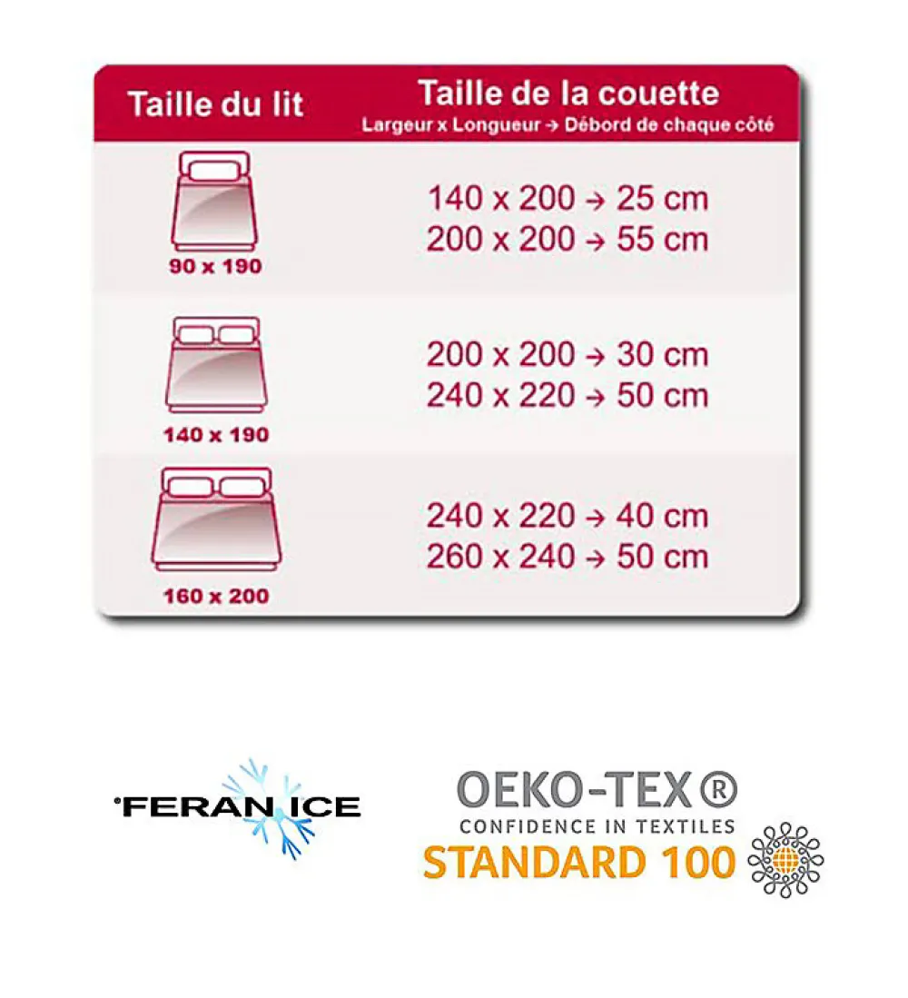 Couette de lit Légère pour été Feran Ice 200g blanc Dimension - 200x200>Abeil Outlet