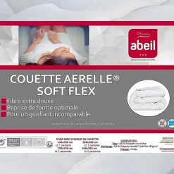 Couette de lit premium tempérée 350g blanc Aerelle soft flex Dimension - 140x200>Abeil