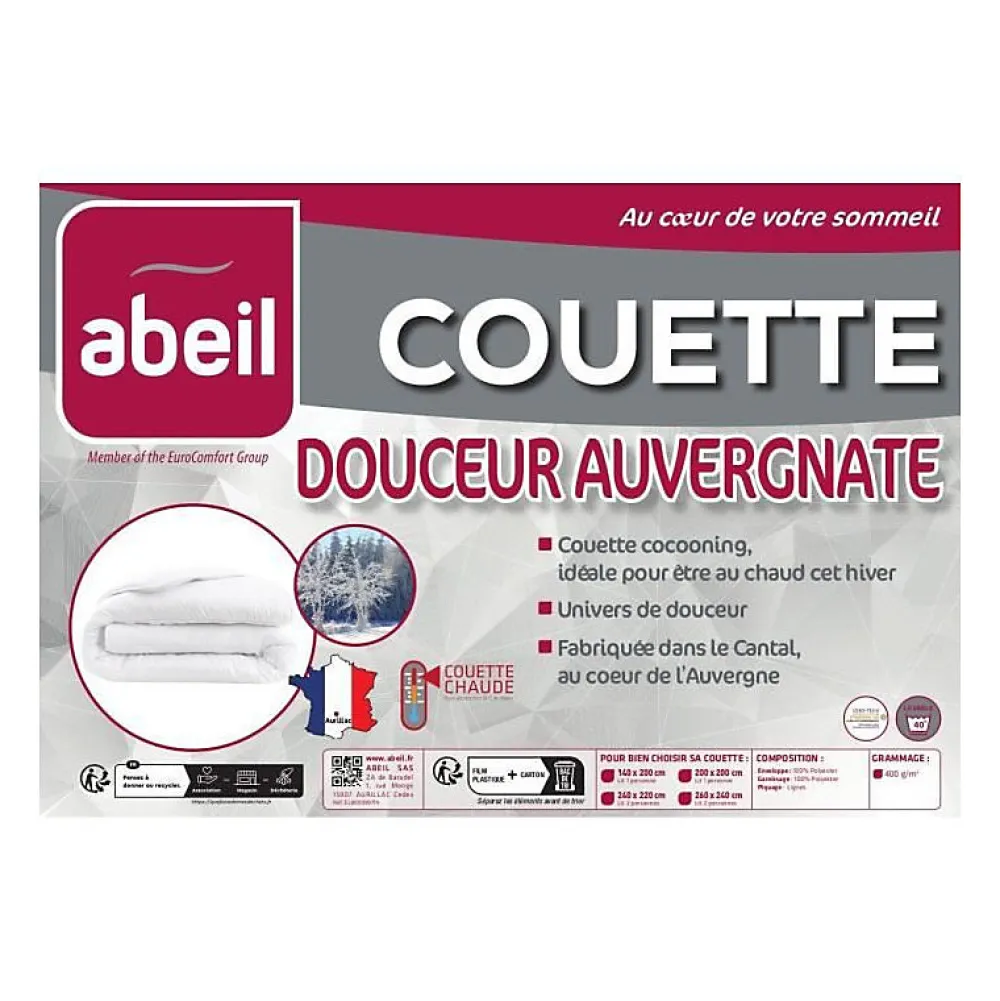 Abeil Couette Douceur Auvergnate - 200 x 200 cm - Chaude - 2 personnes -* Couette