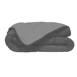 Couette d'été en microfibre bicolore (260x240 cm - Gris clair)>Poyet Motte Best