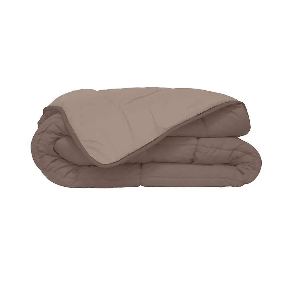 Couette d'été en microfibre bicolore (240x220 cm - Taupe)>Poyet Motte Sale