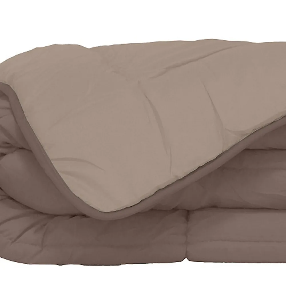Couette d'été en microfibre bicolore (240x220 cm - Taupe)>Poyet Motte Sale