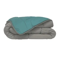 Poyet Motte Couette d'été en microfibre bicolore (140x200 cm - Bleu)* Couette