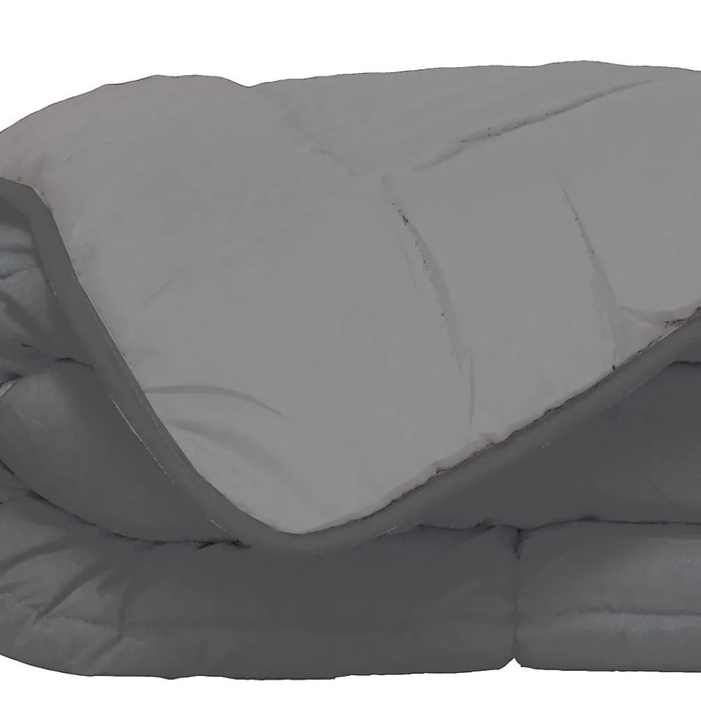 Couette d'été en microfibre bicolore (140x200 cm - Gris clair)>Poyet Motte Best