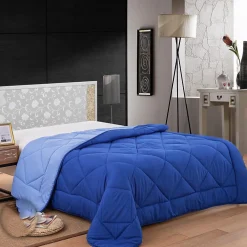 Herzberg Couette En Microfibre Bicolore 240x200cm bleu HG2420BCO-BLUE* Couette