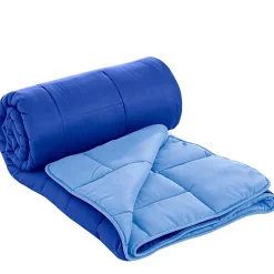 Herzberg Couette En Microfibre Bicolore 240x200cm bleu HG2420BCO-BLUE* Couette