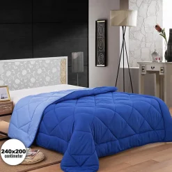 Herzberg Couette En Microfibre Bicolore 240x200cm bleu HG2420BCO-BLUE* Couette