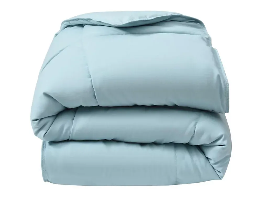Vente-unique Couette enfant légère - 140 x 200 cm - 180g/m² - Fibre de soja toucher peau de pêche - Bleu - THERMO CONTROL* Couette