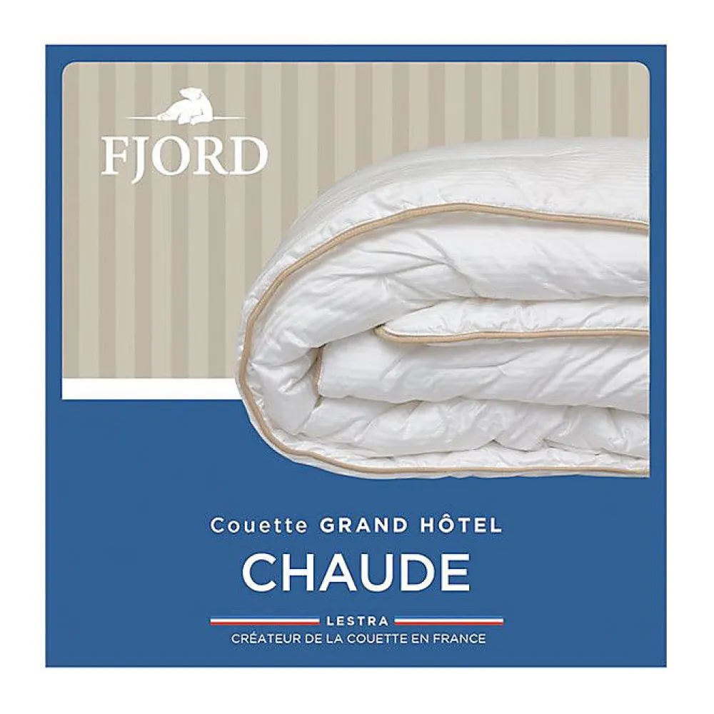 Couette "Fjord Grand Hotel" Chaude Satin de coton rayé - 240 x 260 cm pour lit King size>Lestra Sale