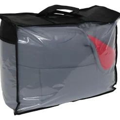 Couette hiver 240x220 cm COCOON BICOLORE Gris/Rouge garnissage fibre polyester 400g/m2><noscript><img width=