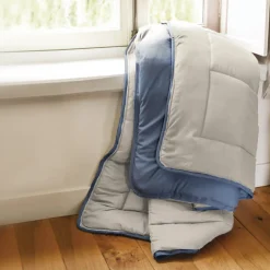Couette hiver 260x240 cm COCOON BICOLORE Petrole/Mastic garnissage fibre polyester 400g/m2>Linnea New