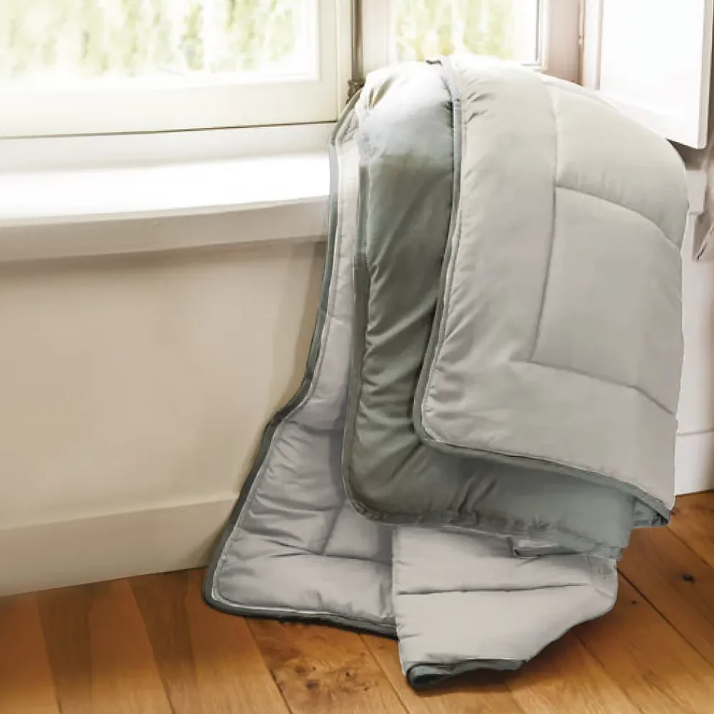 Linnea Couette hiver 140x200 cm COCOON BICOLORE Taupe/Lin garnissage fibre polyester 400g/m2* Couette