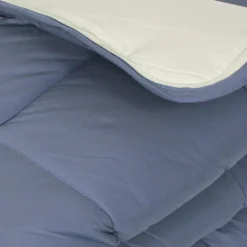 Couette hiver 200x200 cm COCOON BICOLORE Petrole/Mastic garnissage fibre polyester 400g/m2><noscript><img width=