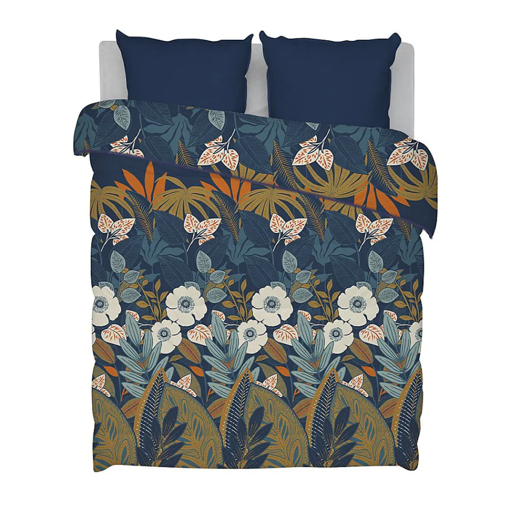 Couette Imprimée Chaude 220x240cm LA FLORALE>Bleu Calin Outlet