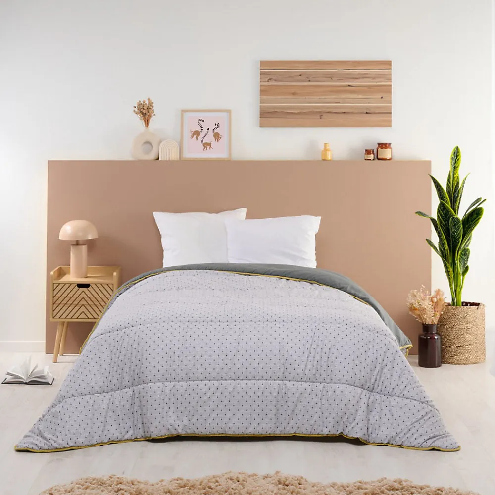 Couette Imprimée Chaude 140x200cm GRAPHIQUE>Bleu Calin Discount