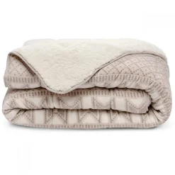Bleu Calin Couette Imprimée Sherpa Polaire Chaude 240x260cm CHALET* Couette