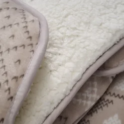Bleu Calin Couette Imprimée Sherpa Polaire Chaude 240x260cm CHALET* Couette