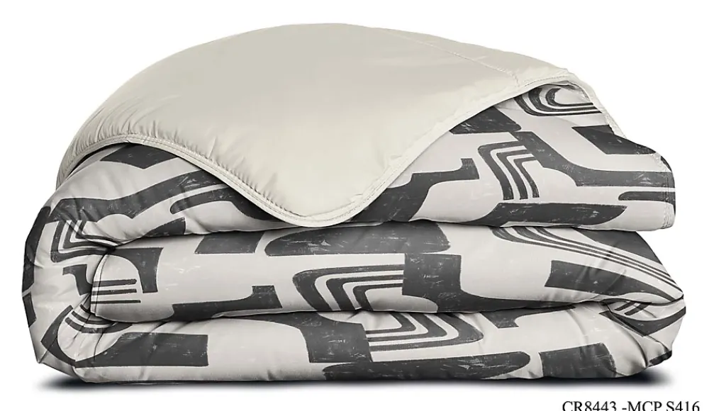Mortreux Couette légère imprimée / Uni gris clair - 1 personne 140 x200 - 29186* Couette