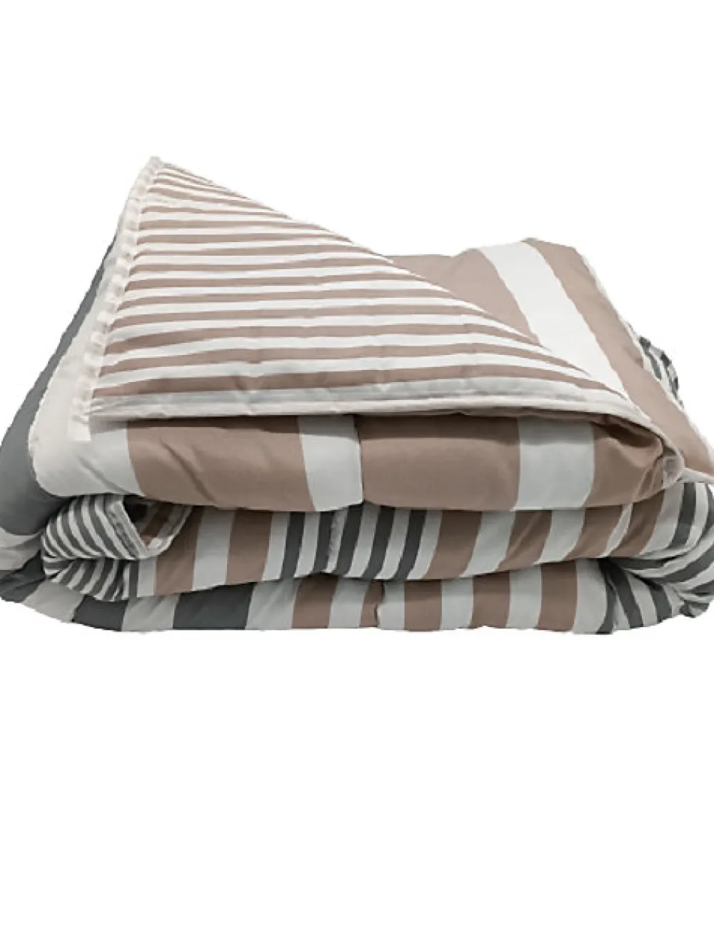 Couette Légère Imprimée Bayadère/rayures Taupe - 1 personne 140 X 200 - 10260>Mortreux Clearance
