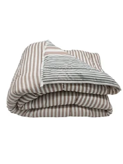 Couette Légère Imprimée Bayadère/rayures Taupe - 1 personne 140 X 200 - 10260>Mortreux Clearance