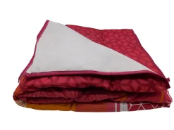 Couette légère imprimée jasper rouge / non tissé blanc - 1 personne 140 x 200 - 14018-5>Mortreux Discount