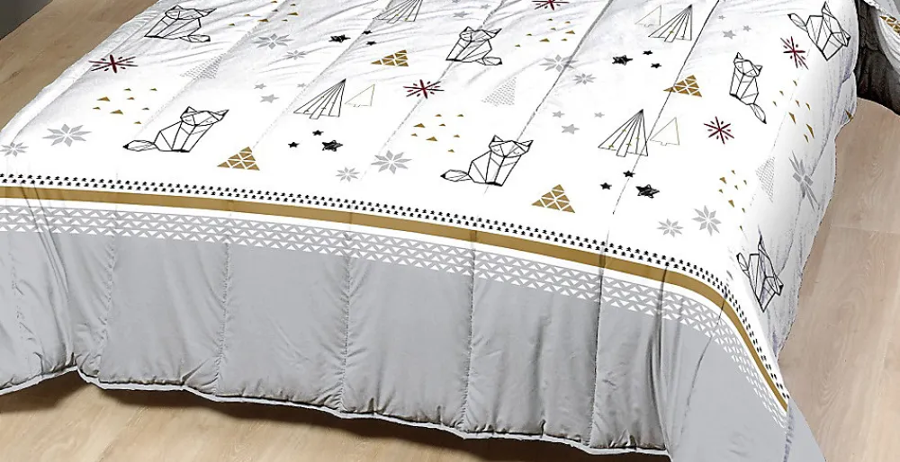 Couette légère imprimée sapin futé - 1 personne 140 x 200 - spécial été - 20644>Mortreux Sale