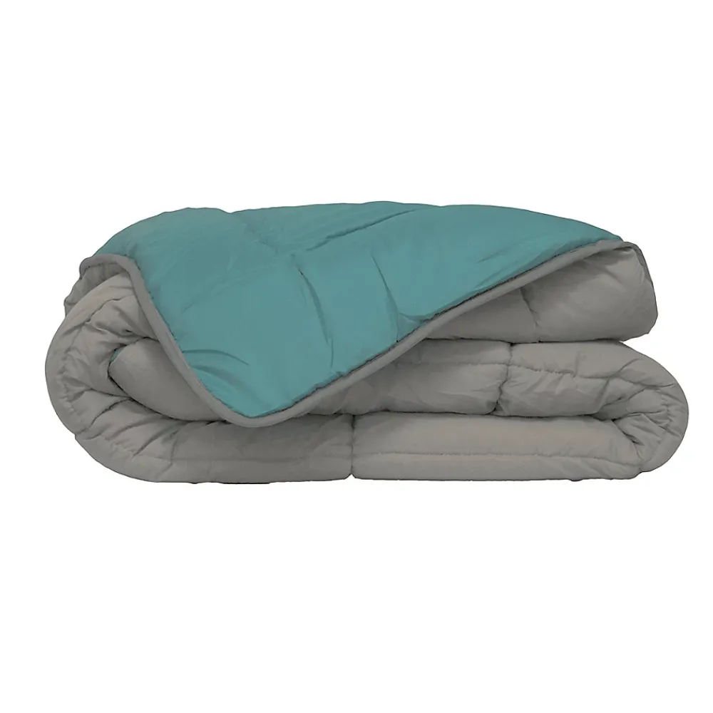 Toison d'Or Couette légère réversible bicolore en microfibre 200 gr/m² (200x200 cm - Turquoise)* Couette