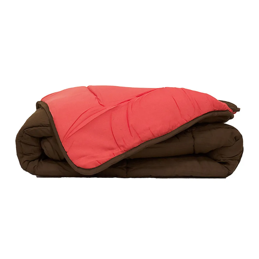 Couette légère réversible bicolore en microfibre 200 gr/m² (240x220 cm - Marron chocolat)>Toison d'Or
