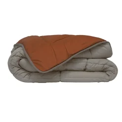 Couette légère réversible bicolore en microfibre 200 gr/m² (200x200 cm - Orange)>Toison d'Or Clearance