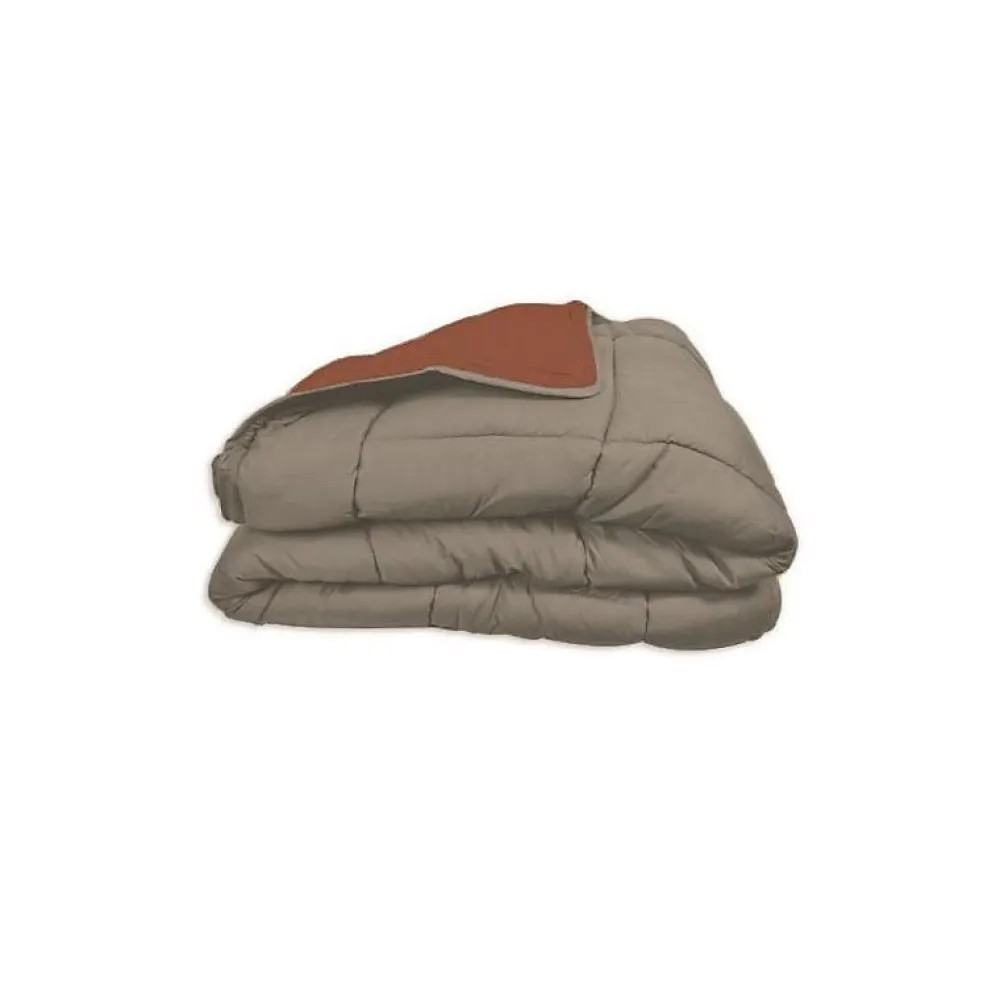 Couette légère réversible bicolore en microfibre 200 gr/m² (200x200 cm - Orange)>Toison d'Or Clearance