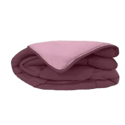 Couette Microfibre 400g/m² CALGARY Prune & Parme 240x260cm><noscript><img width=