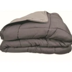 Couette Microfibre 400g/m² CALGARY Acier & Argent 220x240cm><noscript><img width=