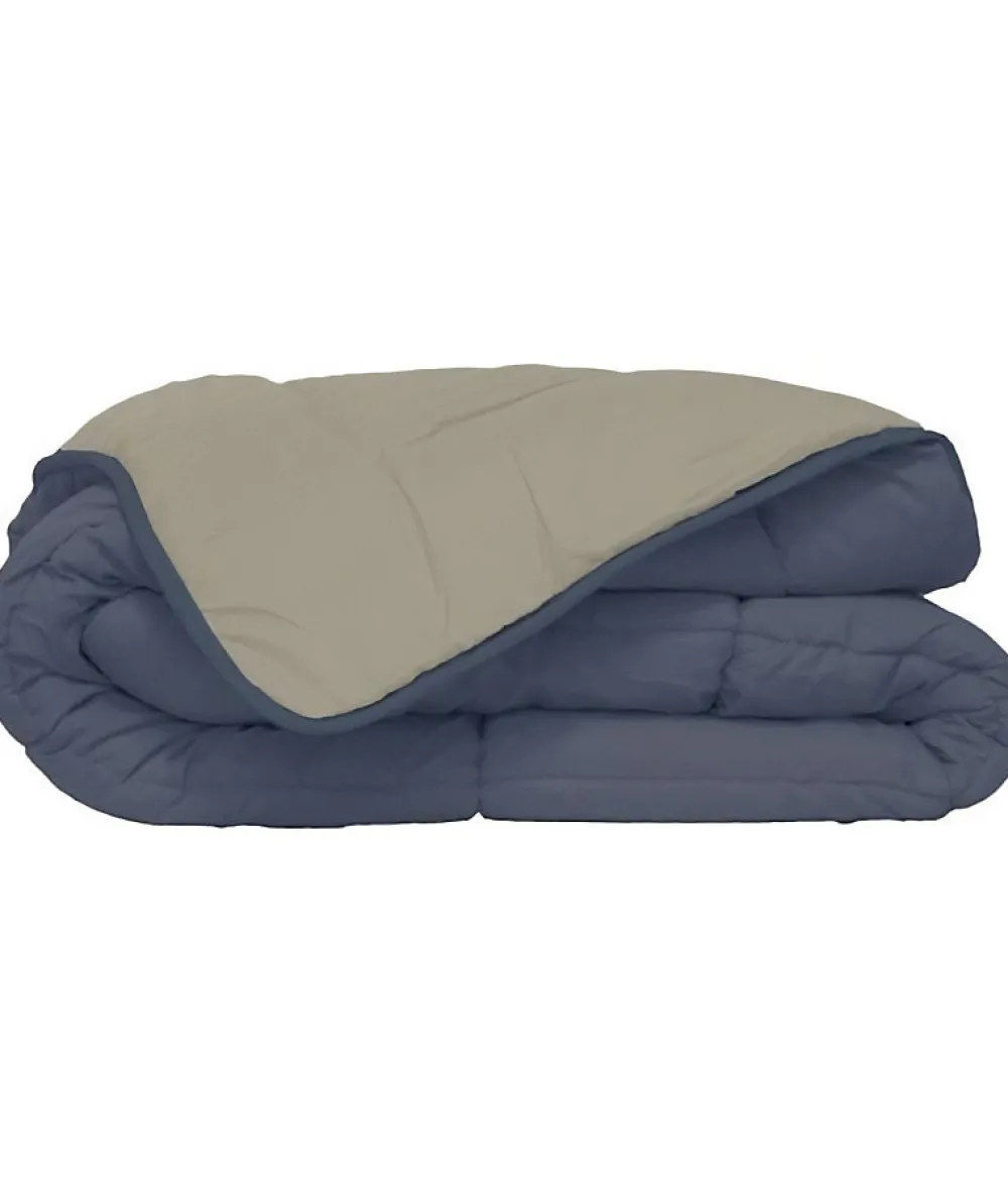 Toison d'Or Couette Microfibre 400g/m² CALGARY Petrole & Mastic 140x200cm* Couette