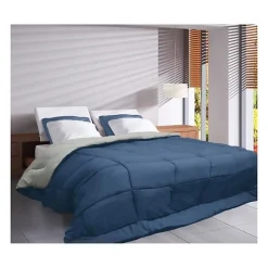 Toison d'Or Couette Microfibre 400g/m² CALGARY Petrole & Mastic 140x200cm* Couette
