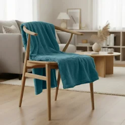 Sacasa Couette Plaid bleue MINNOR 100% Polyester - 130x170 cm -* Boutis, Couvre-Lit, Édredon