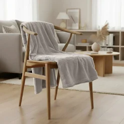 Sacasa Couette Plaid gris en Polyester 130x170 cm - Collection MINNOR -* Boutis, Couvre-Lit, Édredon