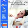 Couette protection totale anti acariens 400 gr/m² 220 x 240 cm pour lit 2 places 140 x 190 cm à 160 x 200 cm>Bleu Calin Sale
