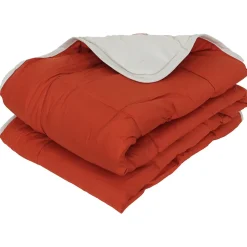 Couette été 260x240 cm COCOON BICOLORE Gingembre/Galet garnissage fibre polyester 200g/m2>Linnea