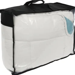 Couette été 260x240 cm COCOON BICOLORE Lac/Galet garnissage fibre polyester 200g/m2><noscript><img width=