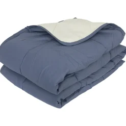 Couette été 260x240 cm COCOON BICOLORE Petrole/Mastic garnissage fibre polyester 200g/m2>Linnea Outlet