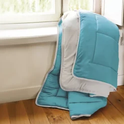Couette été 140x200 cm COCOON BICOLORE Lac/Galet garnissage fibre polyester 200g/m2>Linnea Best