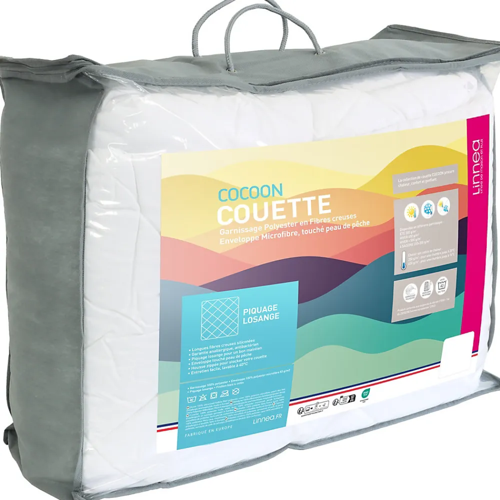 Couette été 260x240 cm COCOON garnissage fibre polyester 200g/m2>Linnea