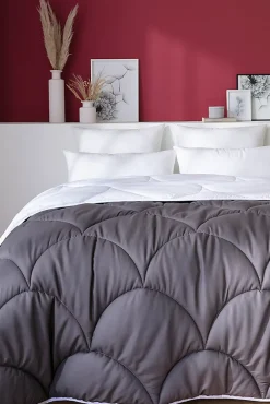 Abeil Couette tempérée 140 x 200 cm bicolore polyester gris et blanc* Couette