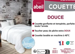 Abeil Couette tempérée 220 x 240 cm polyester microfibre blanc 300g/m²* Couette