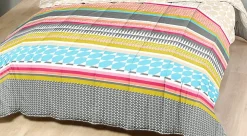 Couette Tempérée Geométrique/rayures Beige - 1 Personne 140 x 200 - 12965-11><noscript><img width=