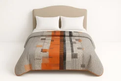 Mortreux Couette Tempérée Gream Géométrie - 1 Ou 2 Personnes 200x200 - 10414* Couette